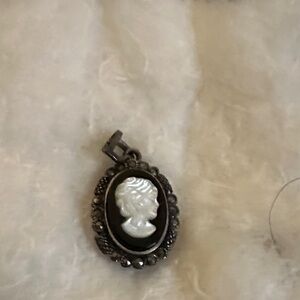 Elegant Silver Cameo Pendant
